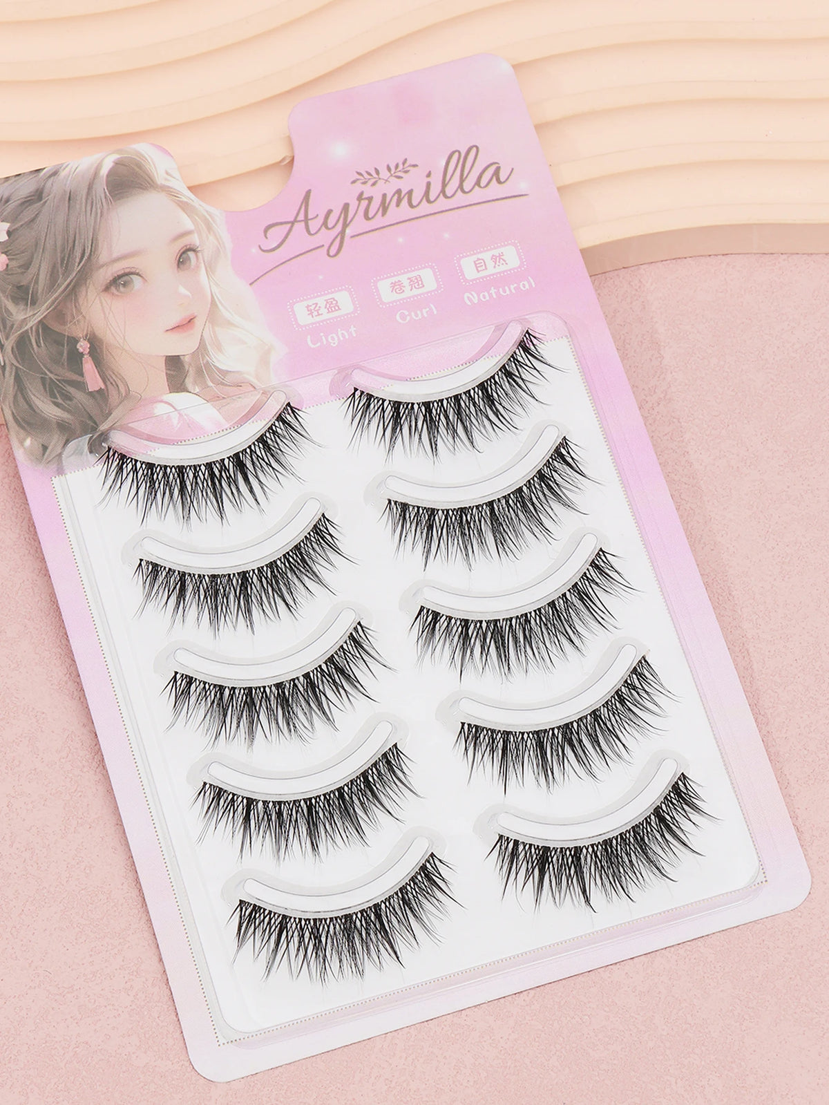 5-Pair False Strip Eyelashes Set