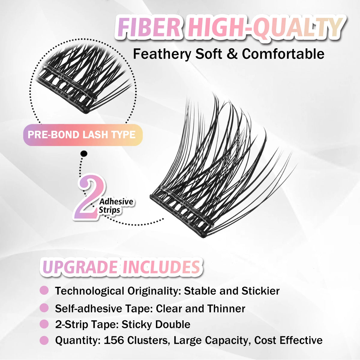 WONSIS Fluffy Self-Adhesive Lash Clusters – 156 Clusters