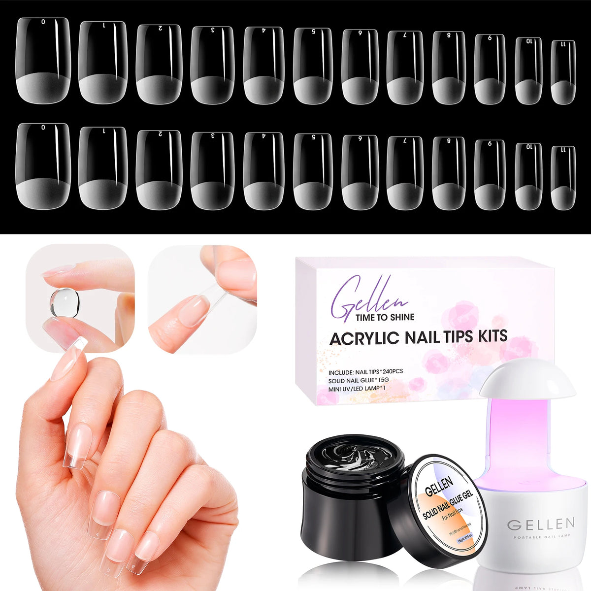 GELLEN French Tip Press-On Gel Nail Kit