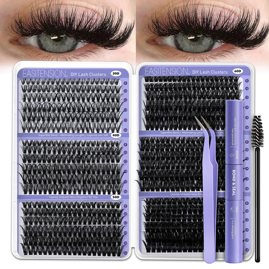 Wispy Natural DIY Lash Cluster Kit with Bond & Seal