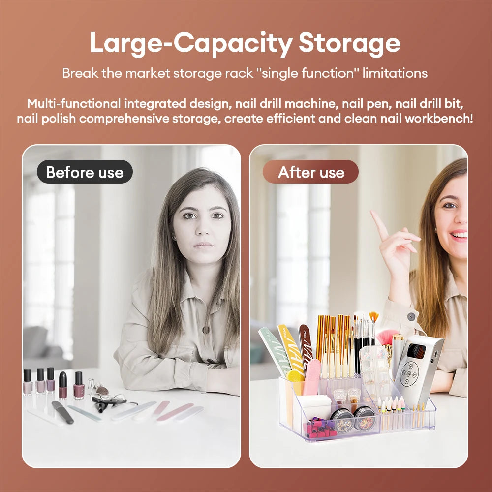 Multi-Layer Nail Tool Organizer with 24-Bottle Polish Storage