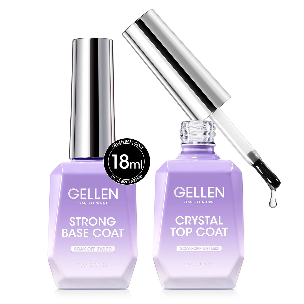 GELLEN No-Wipe Top Coat & Base Coat Gel Set