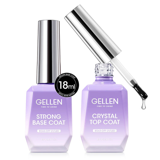 GELLEN No-Wipe Top Coat & Base Coat Gel Set
