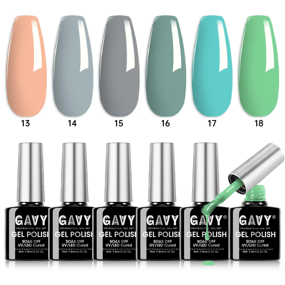 6-Piece Neutral Tone Gel Nail Polish Set