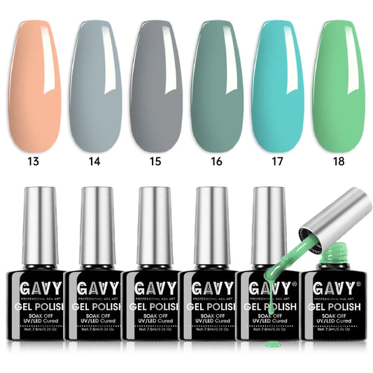 6-Piece Neutral Tone Gel Nail Polish Set