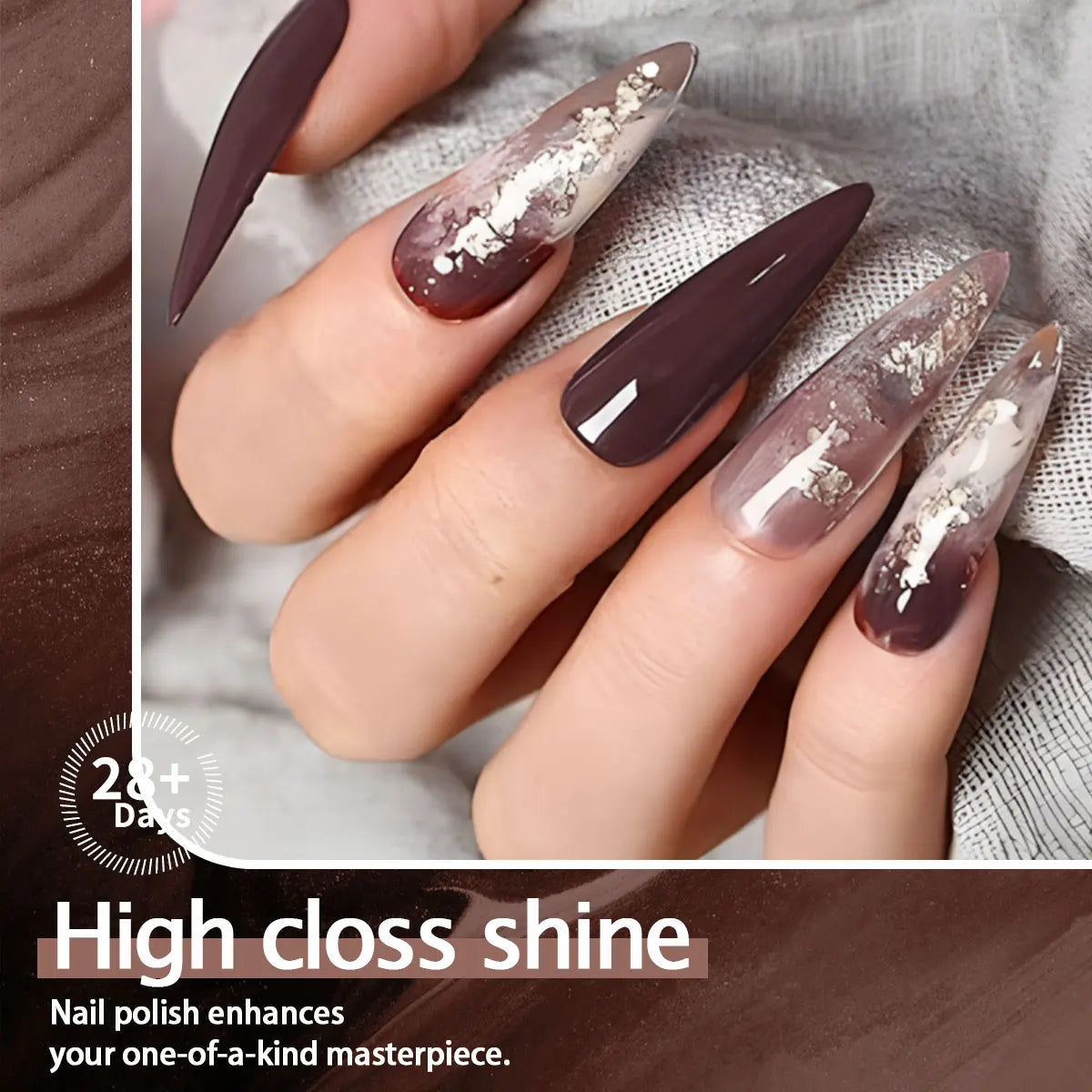 6-Shade Deep Purple, Coffee & Navy Gel Nail Polish Set