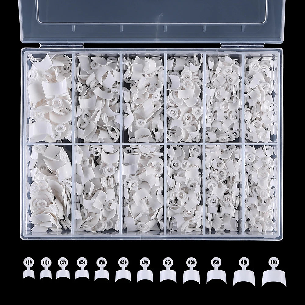 600-Piece French Short Square Half Nail Tips