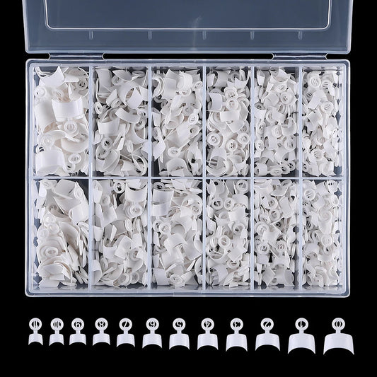 600-Piece French Short Square Half Nail Tips