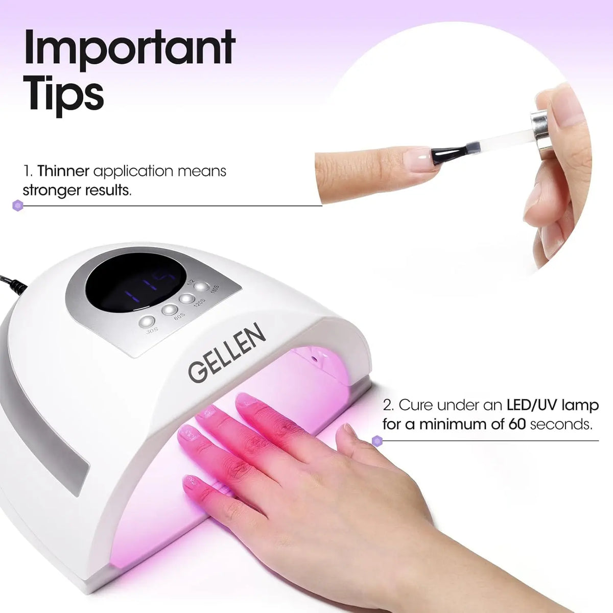 GELLEN No-Wipe Top Coat & Base Coat Gel Set