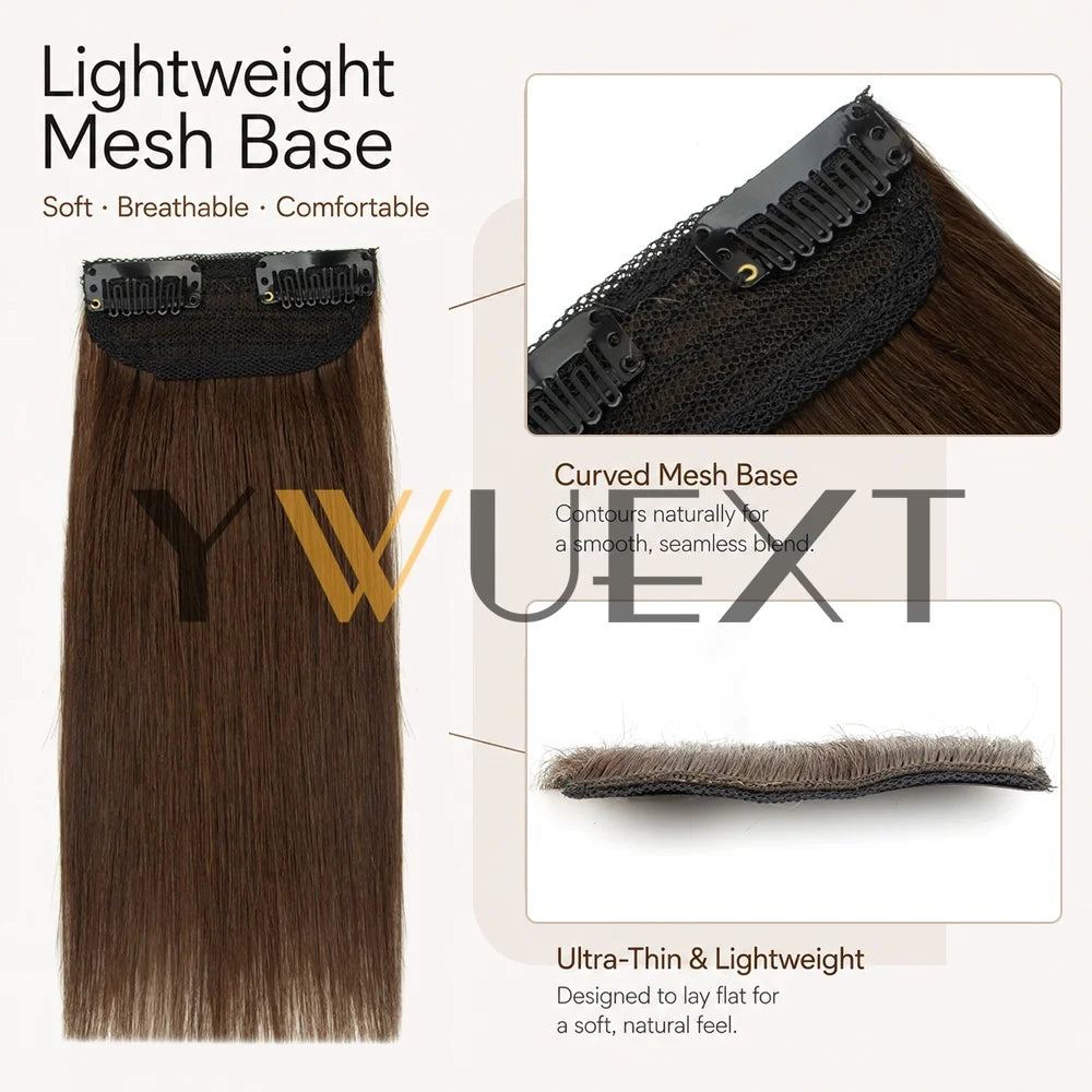 YWUEXT Mini Human Hair Clip-In Volumizer – 4 Inch