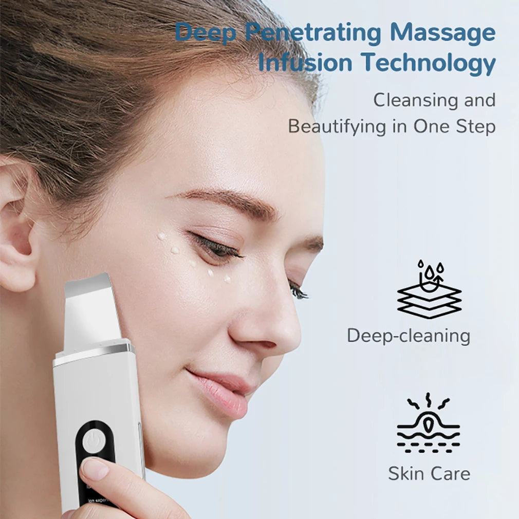 MEETCARE Ultrasonic Skin Scrubber with EMS & Warming Care