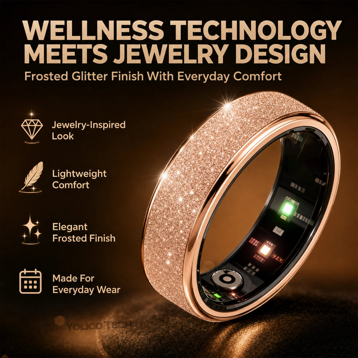 Stainless Steel Smart Ring – Activity & Step Tracker