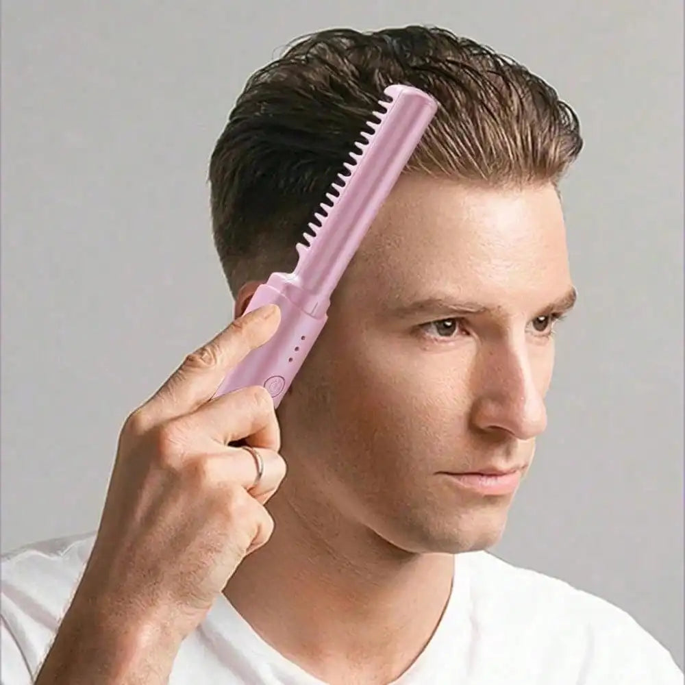 2-in-1 Cordless Hair Straightening Comb & Curler