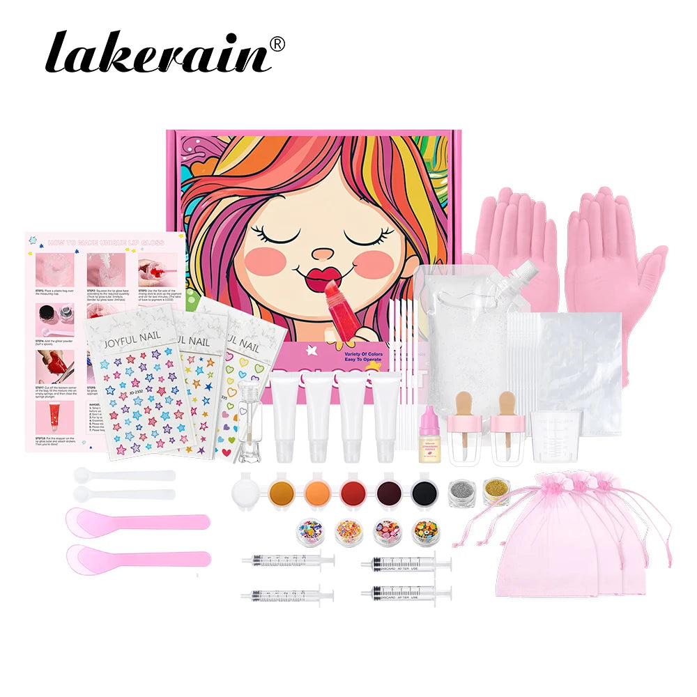DIY Lip Gloss Making Kit with 10 Tubes