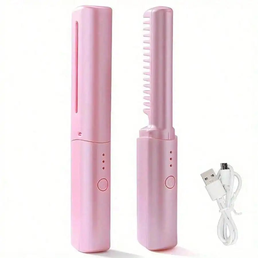 2-in-1 Cordless Hair Straightening Comb & Curler