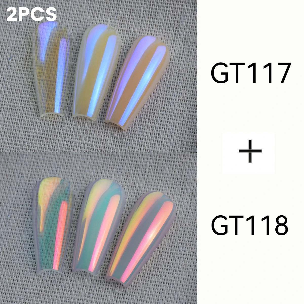 GleamTap Aurora Chrome Nail Powder – Orange Yellow with Blue Sheen