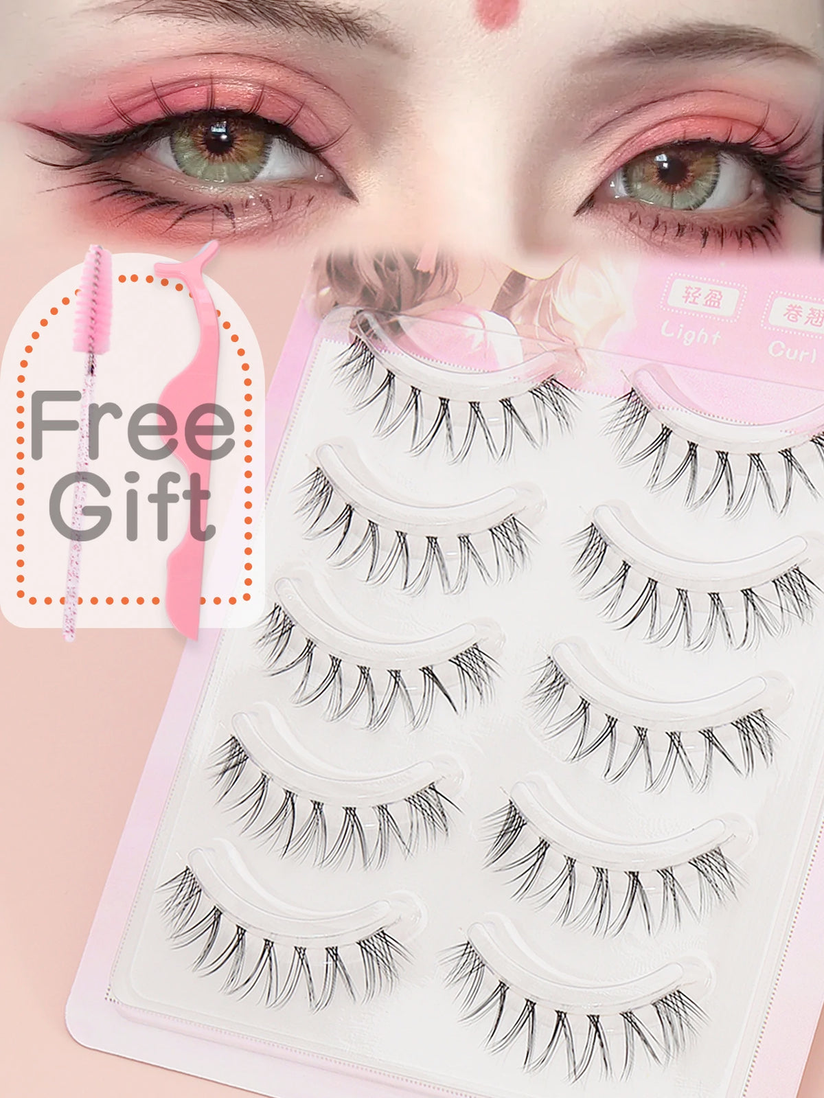 5-Pair False Strip Eyelashes Set
