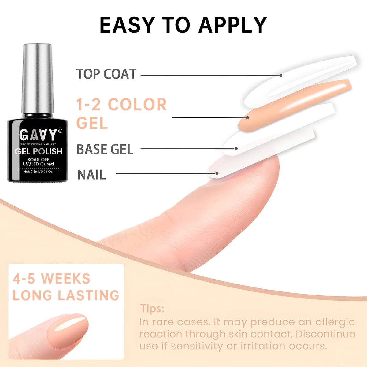 6-Piece Neutral Tone Gel Nail Polish Set