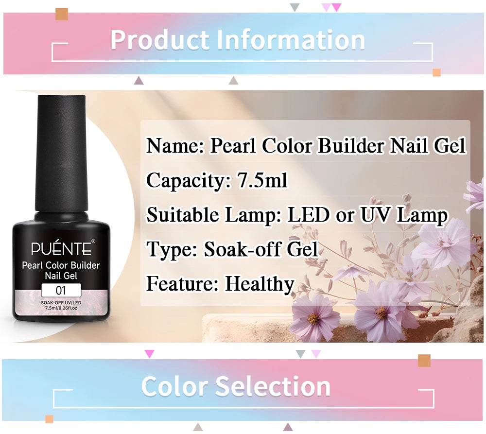 Puente 6-Piece Pearl Shell Effect Builder Gel Set