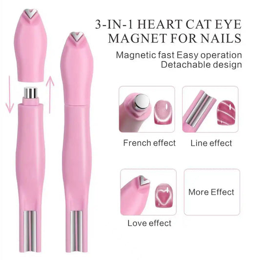 3-in-1 Magnetic Nail Art Stick for Cat Eye Gel Polish