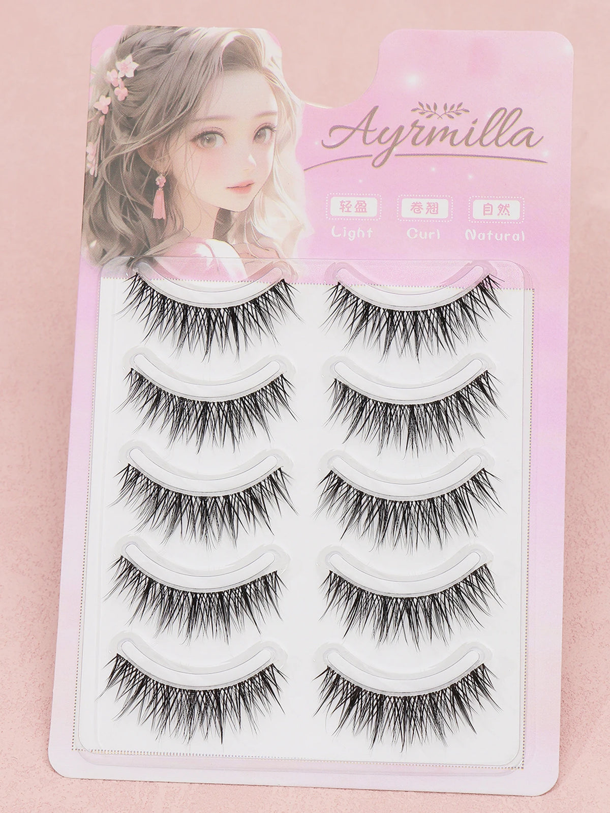 5-Pair False Strip Eyelashes Set