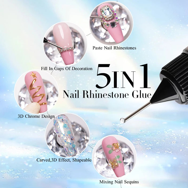 PUENTE Nail Rhinestone Glue – 2 × 10 g