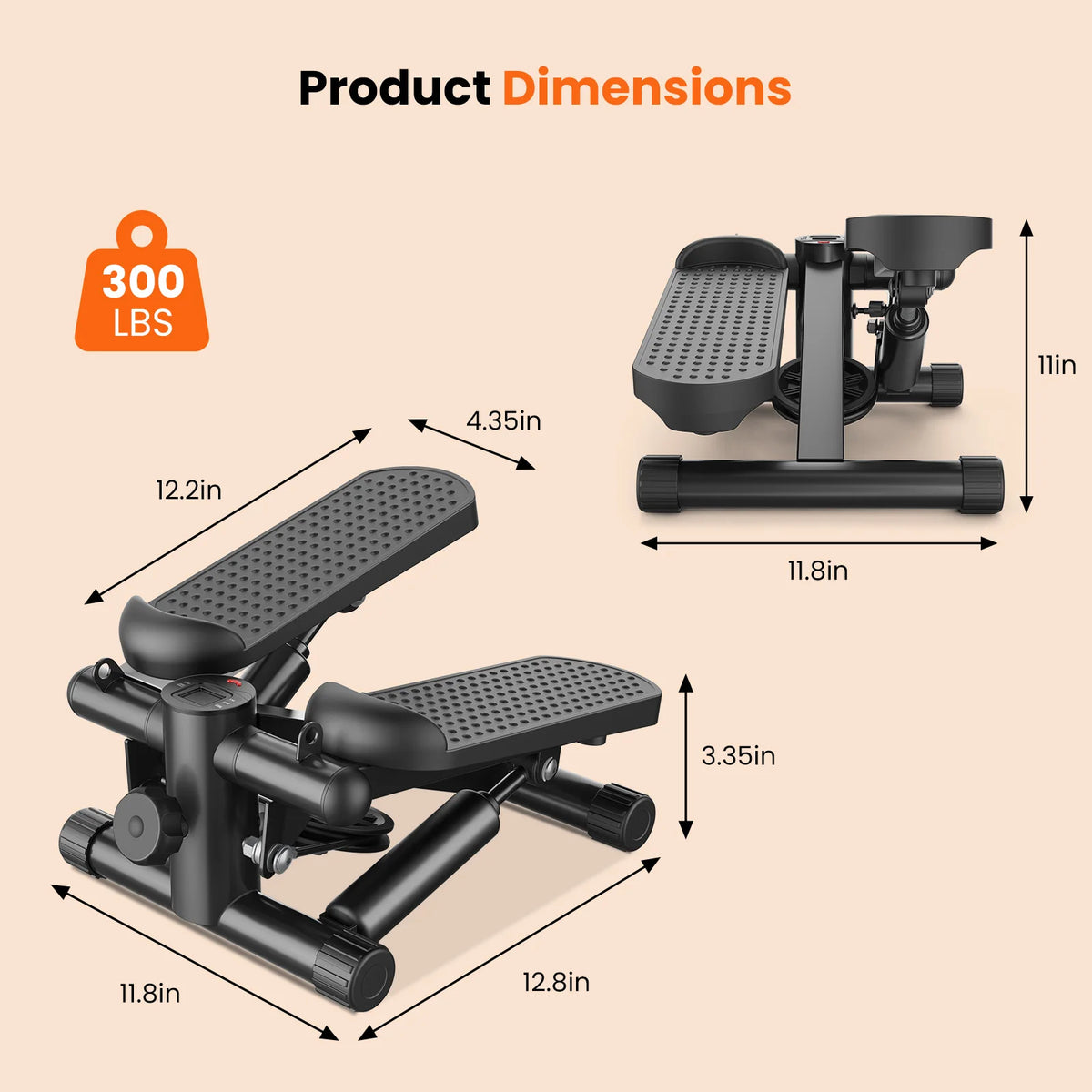 Mini Stair Stepper with Resistance Bands