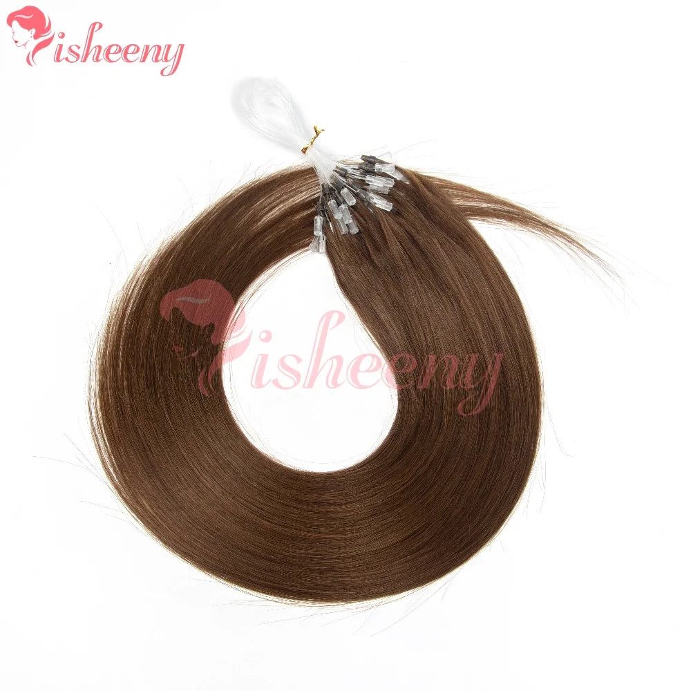 ISHEENY 12-Inch Micro Loop Human Hair Extensions – 50 Strands