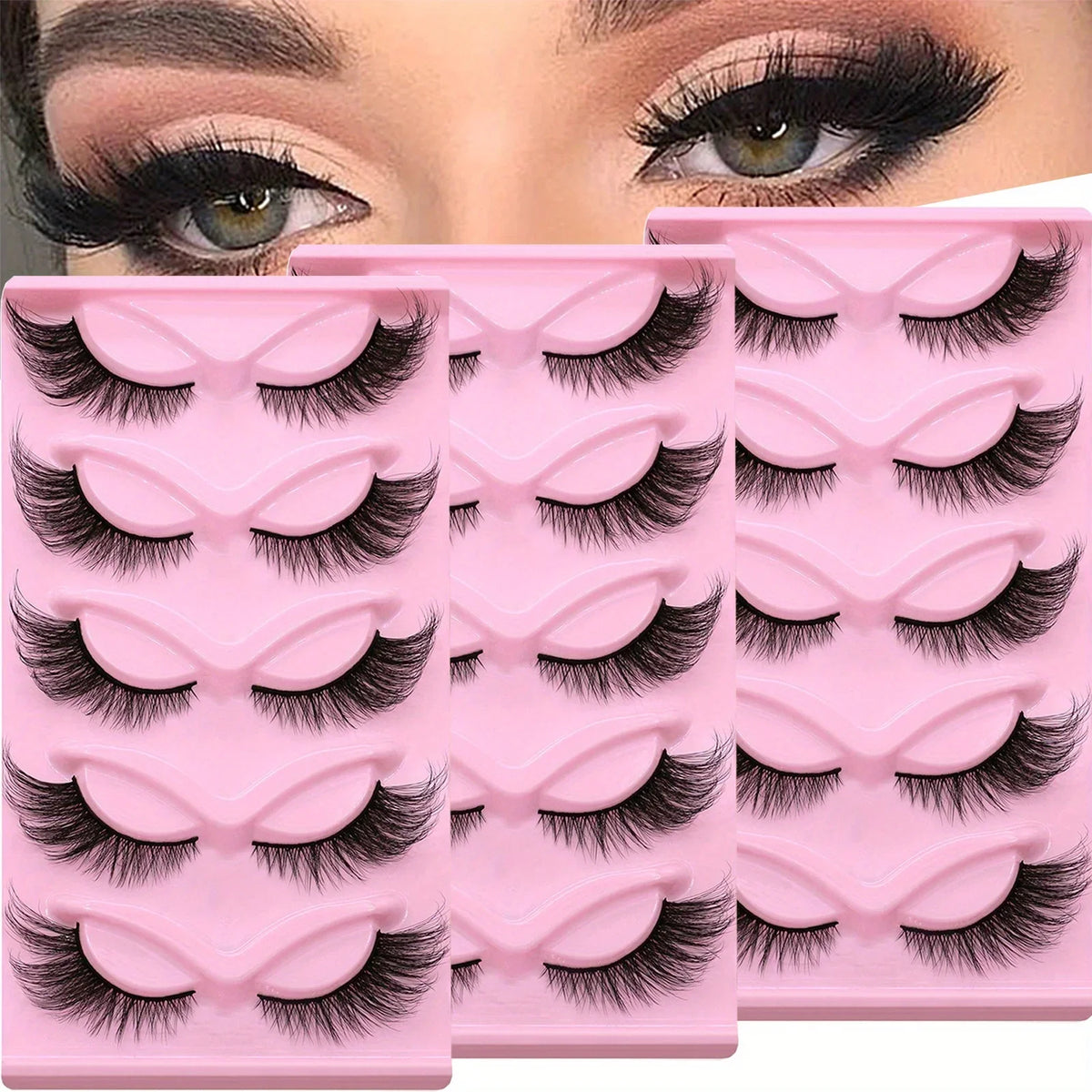 15-Pair Cat Eye Strip Lash Set