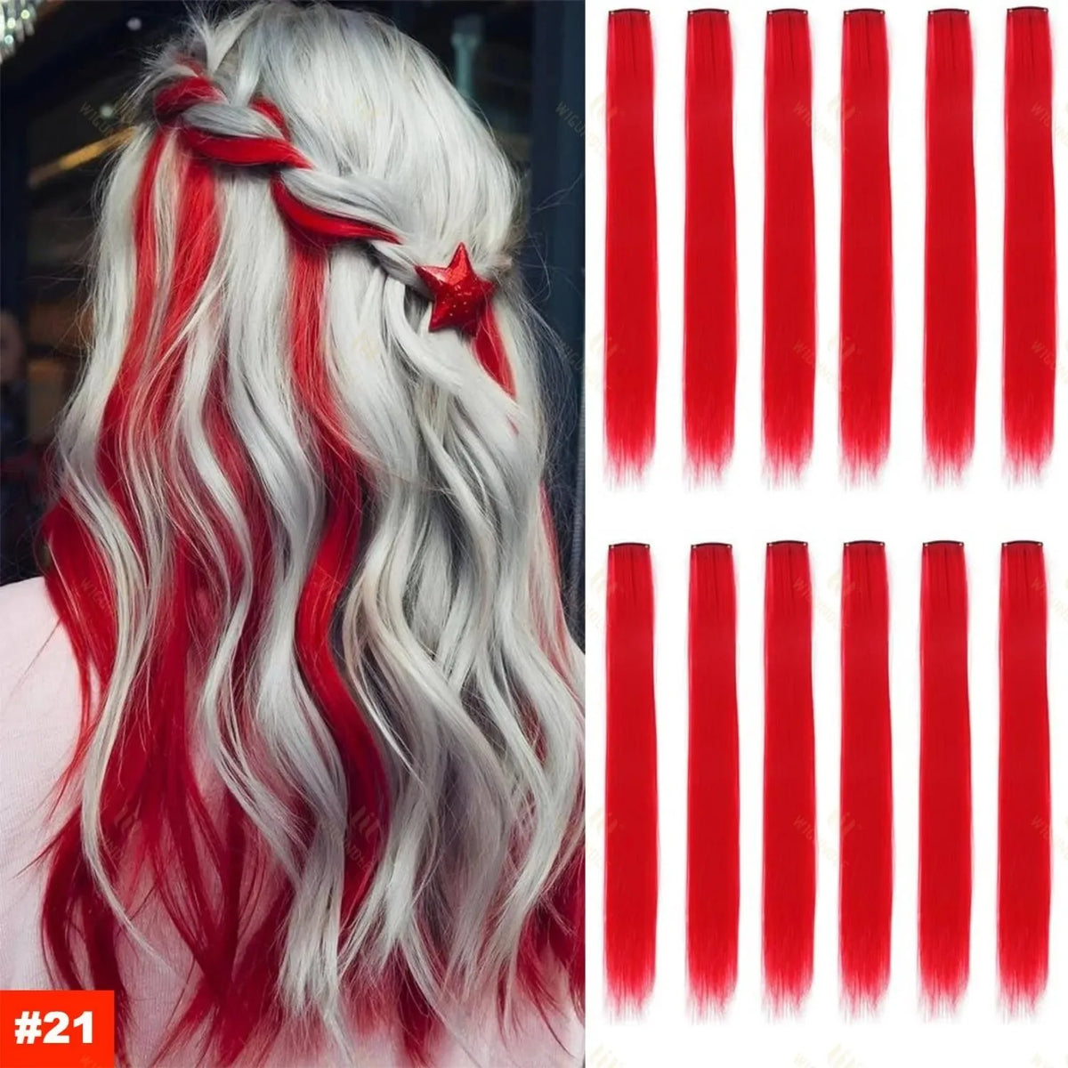 Wigundle 22-Inch Color Highlight Clip-In Hair Extension