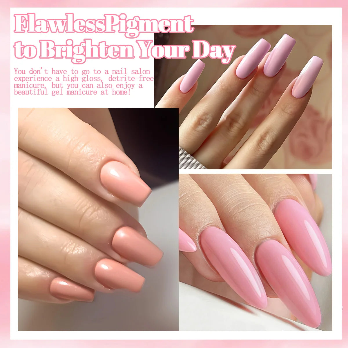 6-Shade Vibrant Solid Color Gel Nail Polish Set