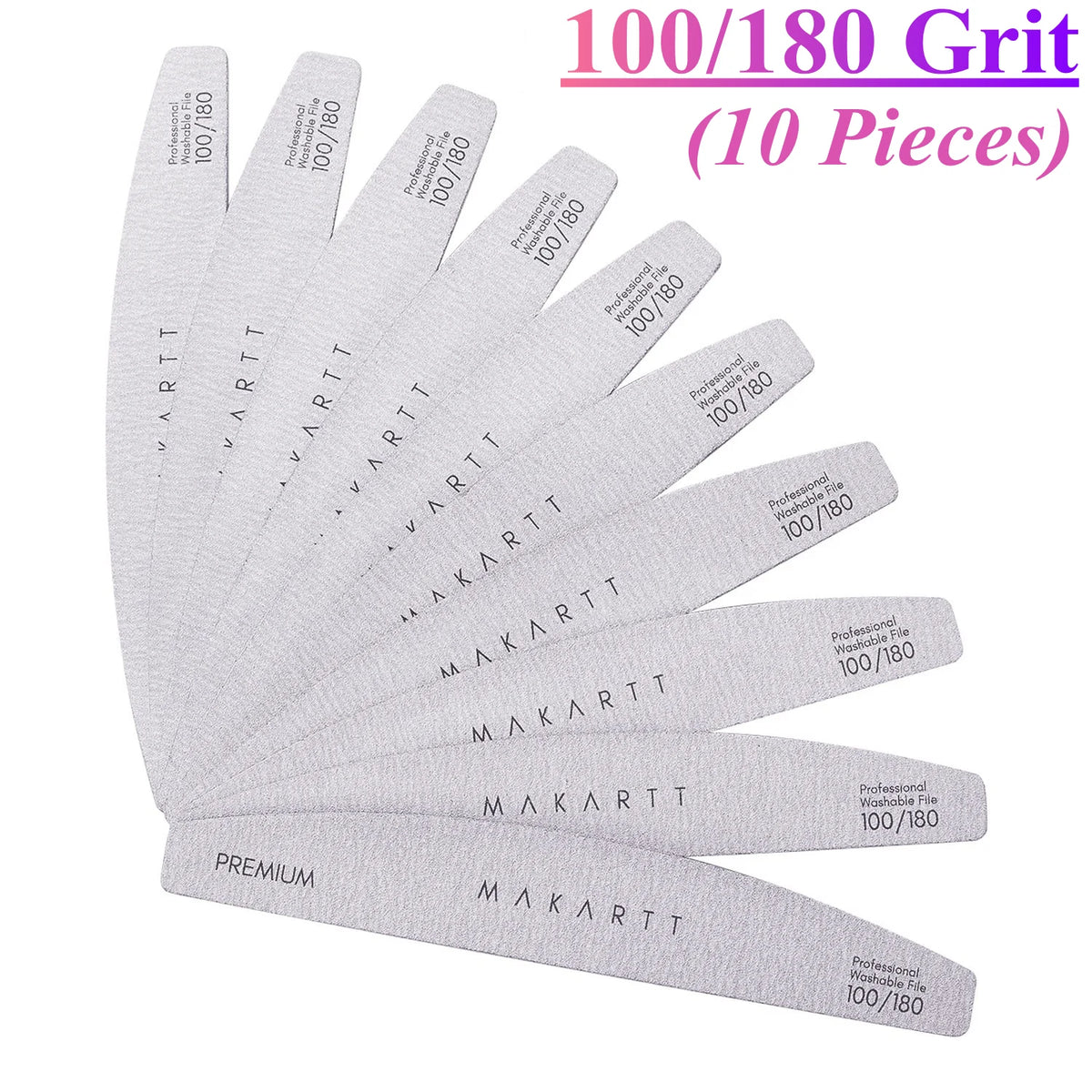 Makartt Professional Nail Files – 10 Piece Set