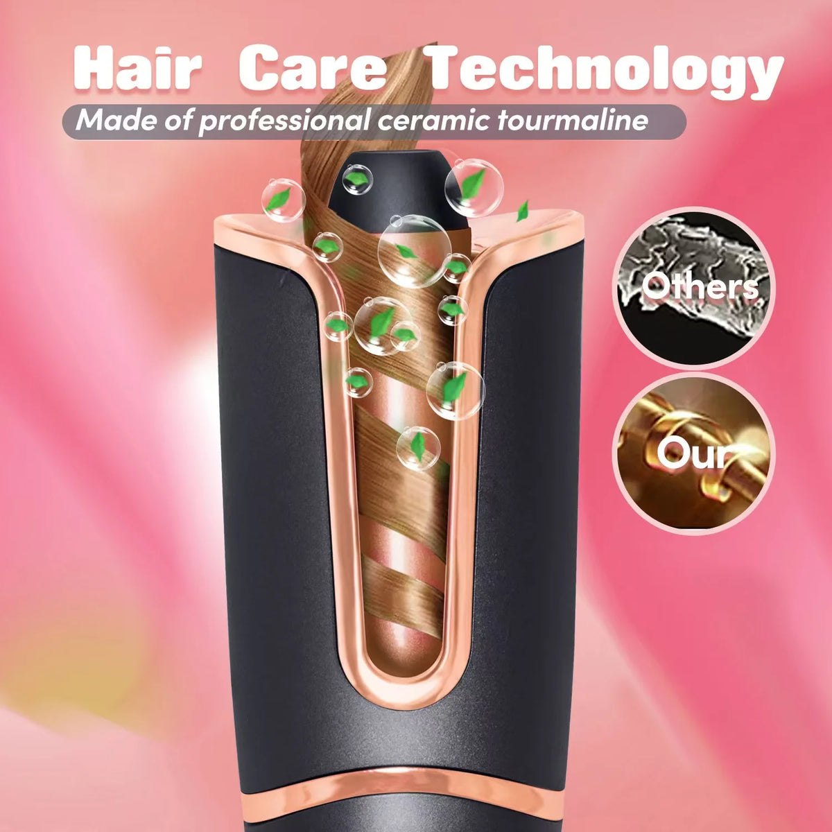 Automatic Ceramic Hair Curler with Digital Temperature Control