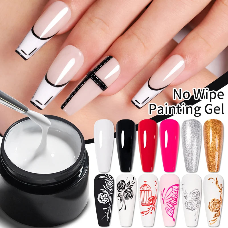 7-Piece 4-in-1 Solid Nail Art Painting Gel Set