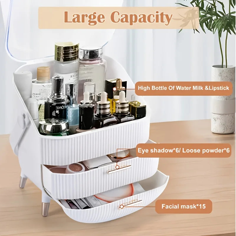 Expandable Cosmetic Storage Organizer with Drawers