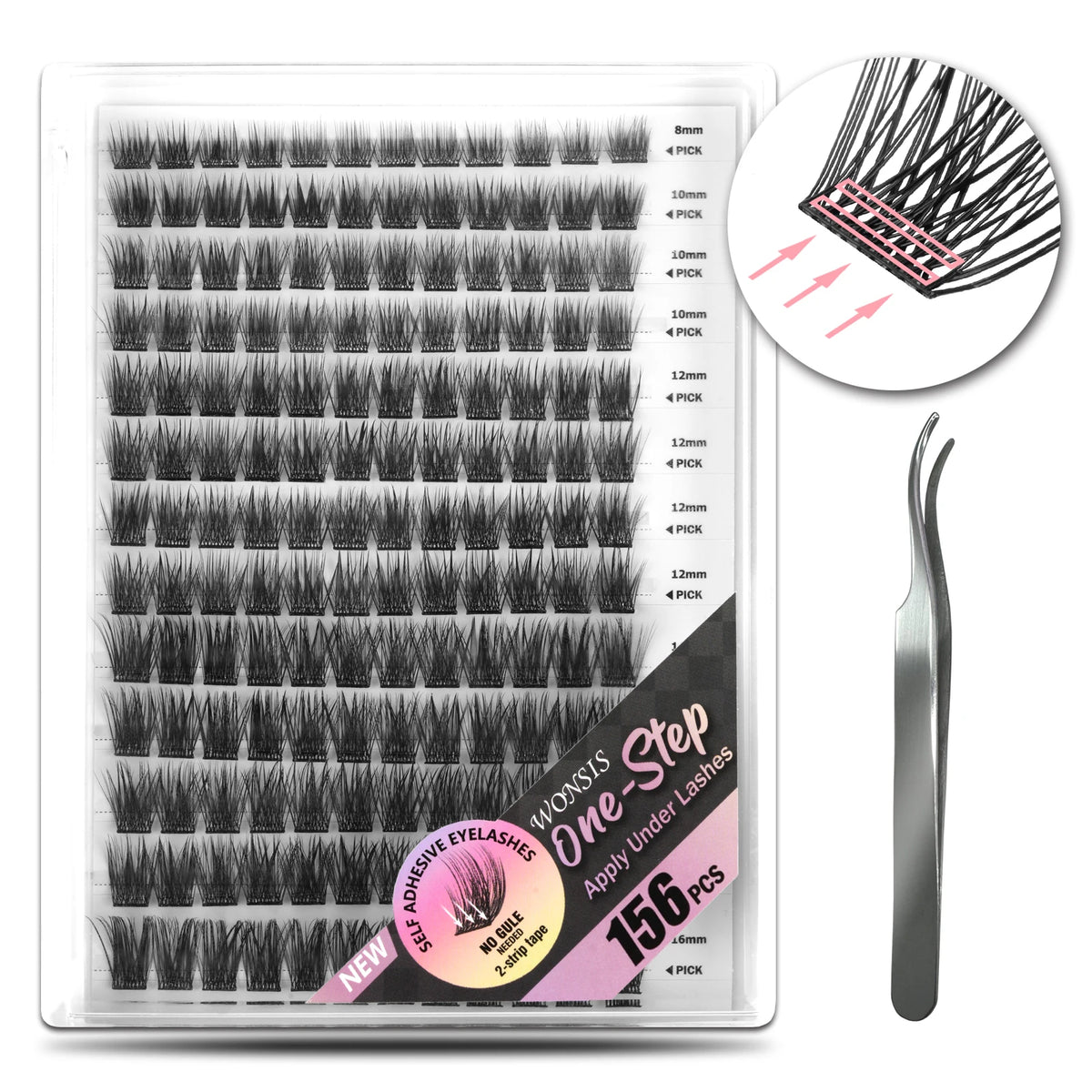 WONSIS Fluffy Self-Adhesive Lash Clusters – 156 Clusters