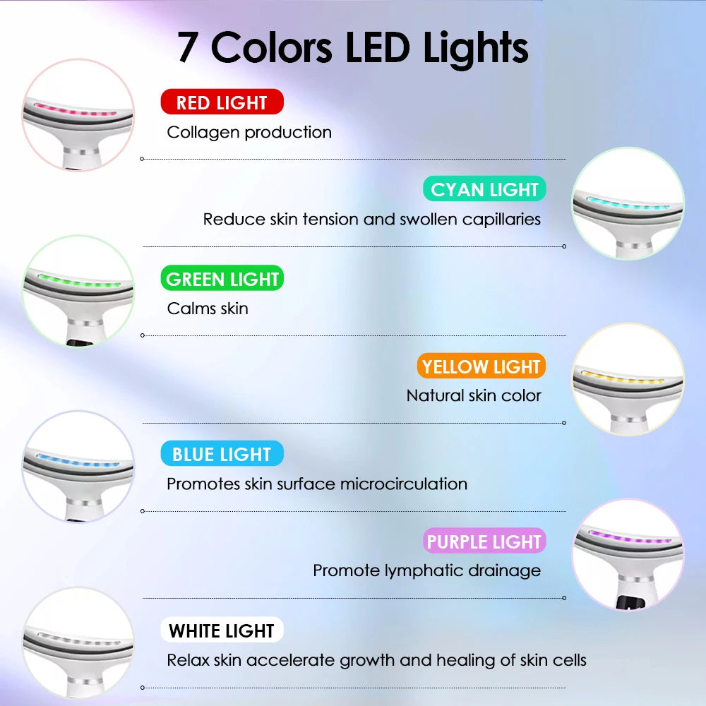 Hailicare 7-Color LED Face & Neck Massager
