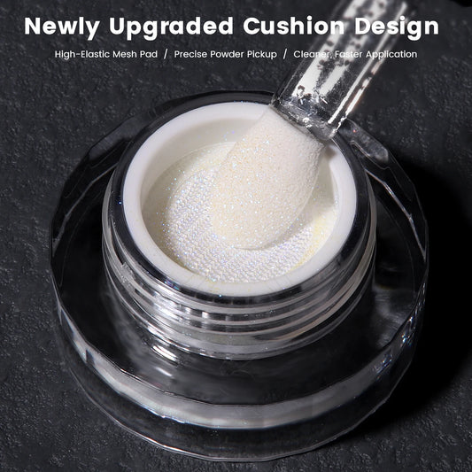 GleamTap Aurora Chrome Nail Powder – Orange Yellow with Blue Sheen
