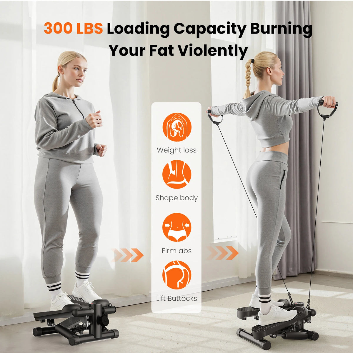 Mini Stair Stepper with Resistance Bands