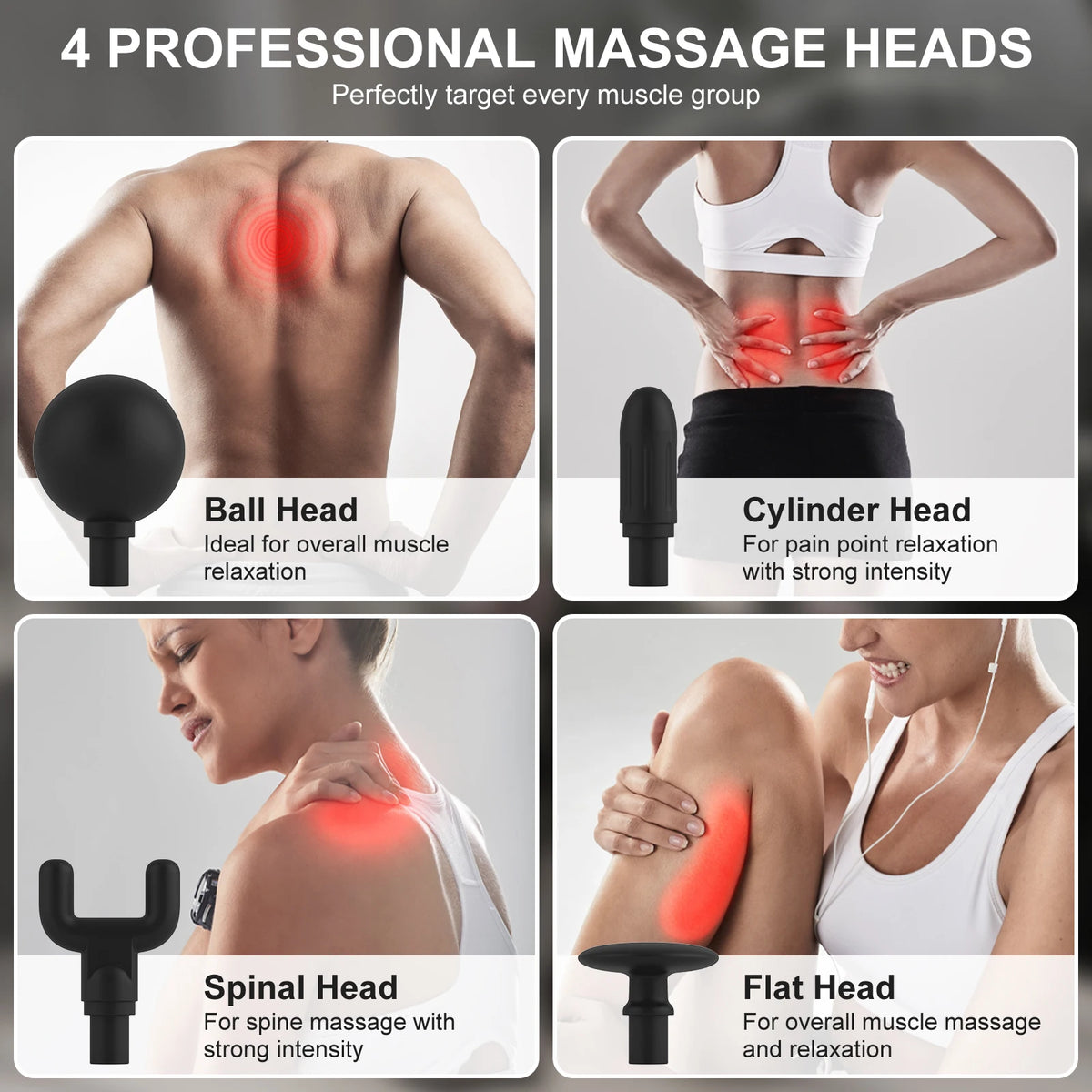 8-in-1 Long-Handle Massage Gun