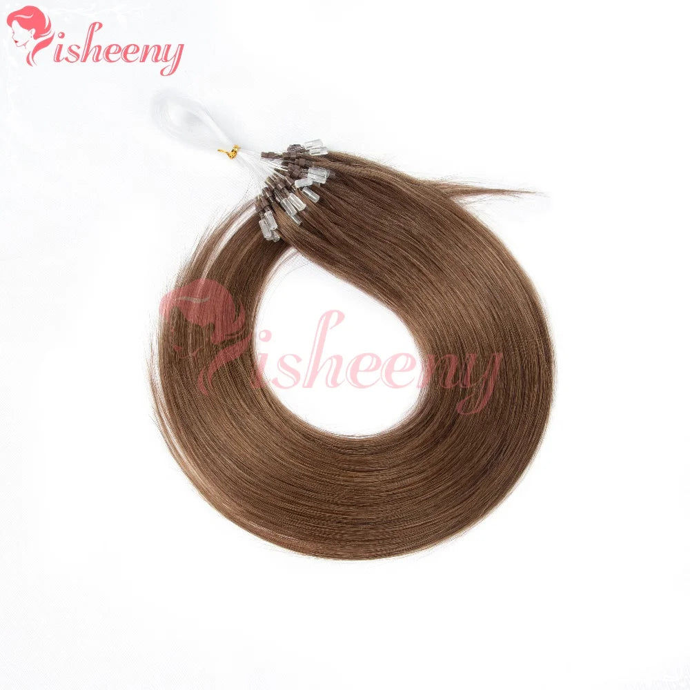 ISHEENY 12-Inch Micro Loop Human Hair Extensions – 50 Strands
