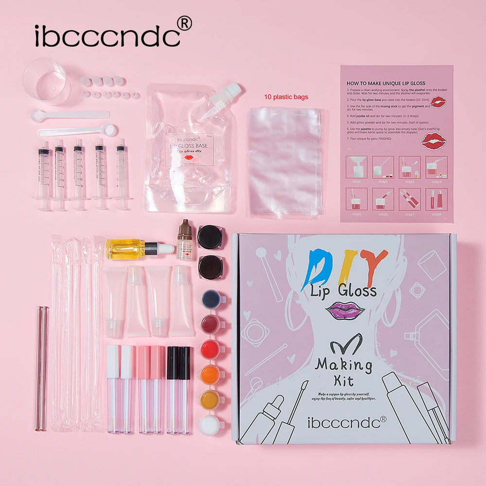 DIY Lip Gloss Making Kit with 10 Tubes